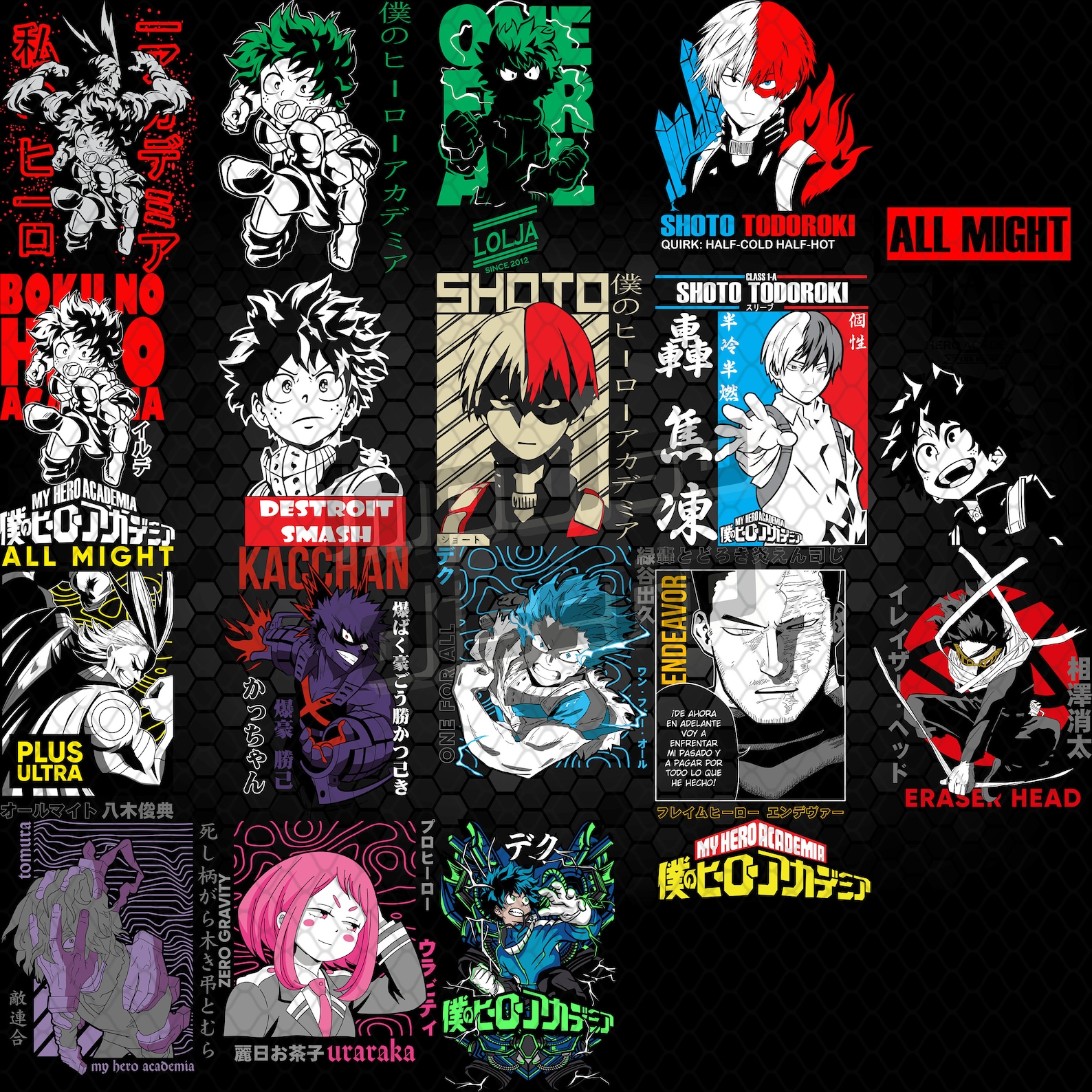 My Hero Academy Anime Designs POD READY - Etsy