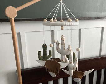 Highland Cow & Cactus Baby Nursery Mobile