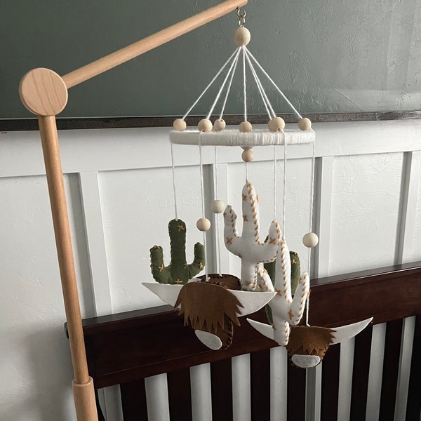 Highland Cow & Cactus Baby Nursery Mobile