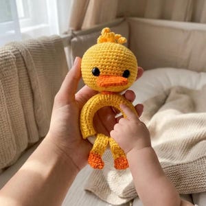 Crochet Baby Duck Rattle Pattern Tutorial (PDF Pattern)