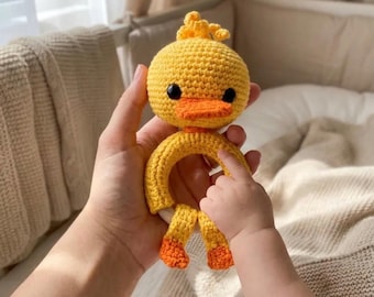 Tutorial para tejer a crochet un sonajero de patito (patrón en PDF)