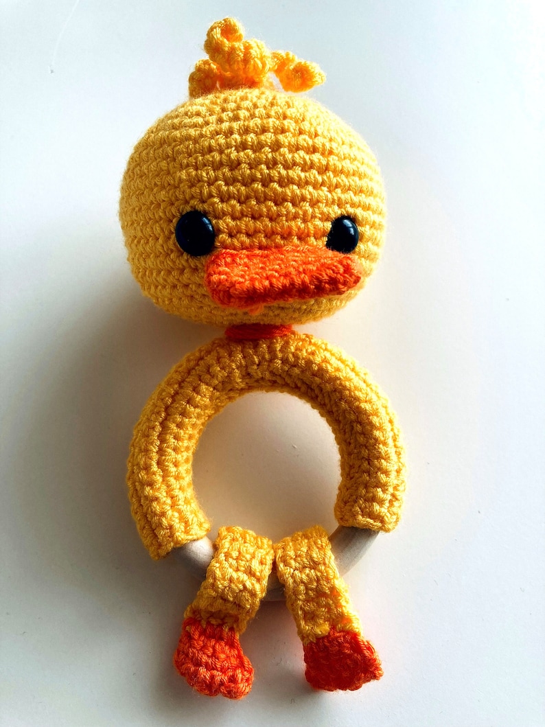 Crochet Baby Duck Rattle Pdf Pattern , Yellow Duck Amigurumi Rattle ...