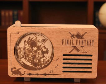 Final Fantasy Music Box: Wooden Slide-to-Play with 9 FF Song Cards