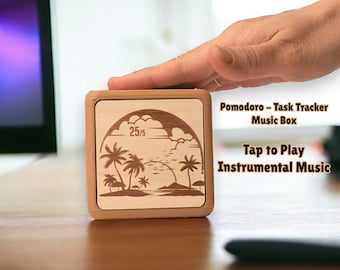 Pomodoro Task Reading Fitness Habit Tracker Music Box, Work from Home Gadget, Daily Planner for Productivity Improvement, Tap to Play Songs