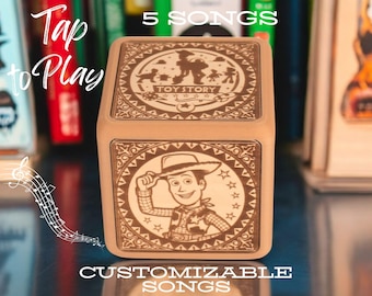 Toy Story Music Box - "You've Got a Friend in Me" Theme with Tap-to-Play Function – Plays 5 Iconic Songs Featuring Woody, Buzz Lightyear