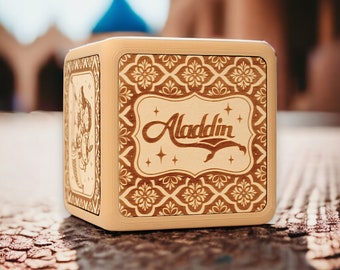 Caja de música Aladdin, regalo de baby shower de cumpleaños, un mundo completamente nuevo, regalo de Jasmine Genie para niño hija niño sobrino sobrino, juguete educativo