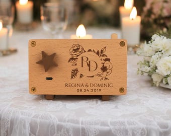 Wedding and Anniversary Music Box - Unique personalized and handmade gift for her, for him and for couple