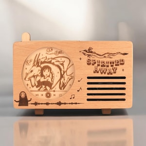 Handcrafted Spirited Away Music Box –  Slide-to-Play Function with 9 Wooden Music Cards