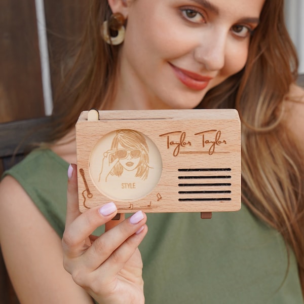 Customized Wooden Music Player, Design Your Own Music Box, Slide Cards to Play, Handmade Gift Idea