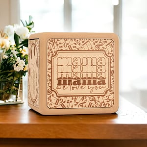 Mothers Day Music Box - Mothers Day Gift - Personalized Birthday Gift for Mama - Engraved Unique Present - Tap to Play Songs
