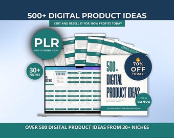 500 digital product ideas to sell on Etsy PLR, Bestselling Etsy Products for Passive Income for Small Business Side Hustles & Entrepreneurs