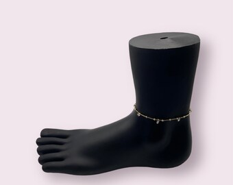 10K Gold JA anklet