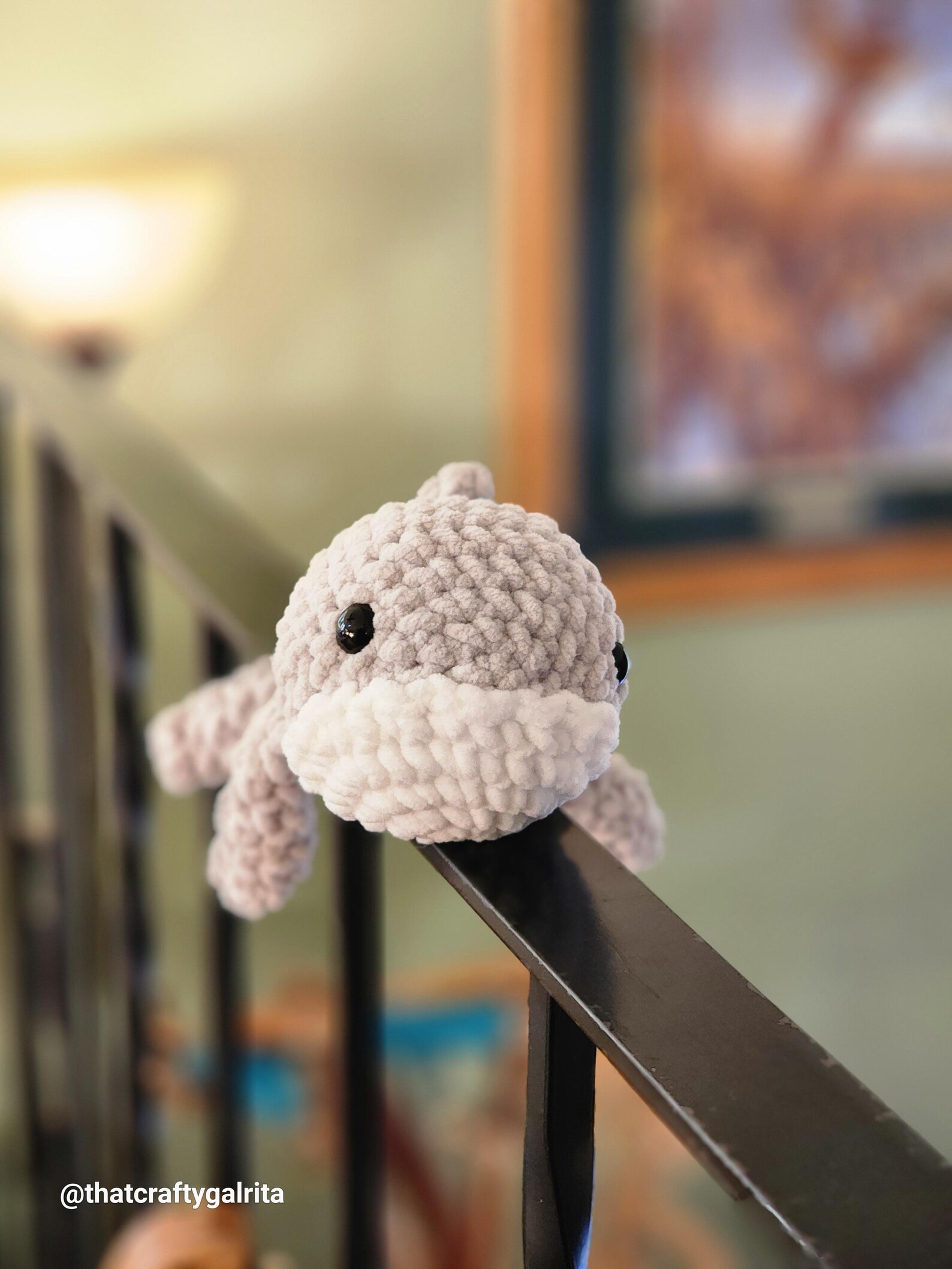 Creative Co Op Floral Plush Whale