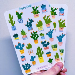 Feuilles d'autocollants cactus