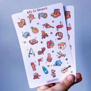 Hojas de pegatinas para acampar