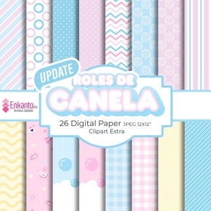 Roles de Canela Digital Paper + Cliparts Instant Download | JPEG
