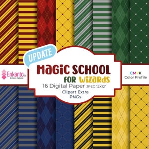 Magic School for Wizards Digital Paper Basic Instant Download | JPEG