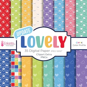 Digitaal papier met twee kleuren + clipart PNG direct downloaden | JPEG