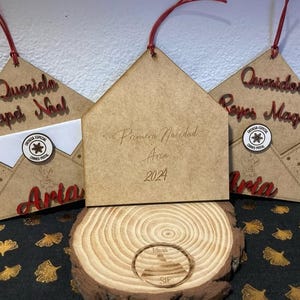 PACK archivos Cartas para Papá Noel y Reyes Magos, Sobres de Navidad + Sellos de navidad, corte láser, archivo digital navidad.