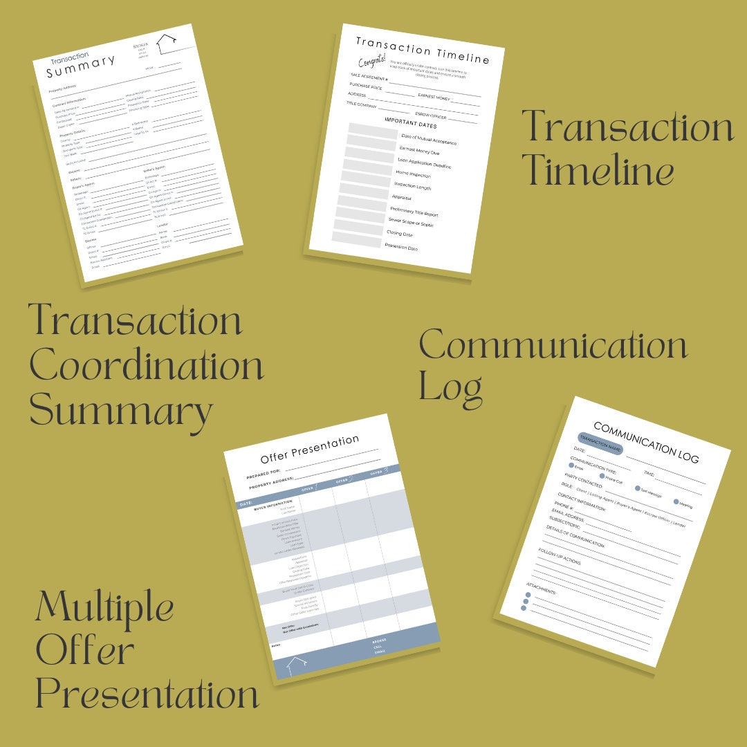 Real Estate Transaction Coordinator Bundle - 6 TC Checklists - Etsy
