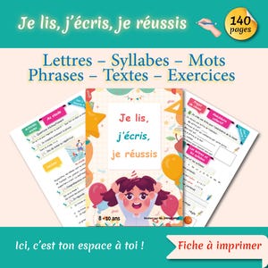 Je lis, j’écris, je réussis – Livret de français pour enfants | Lecture et écriture CE1/CE2/CM1
