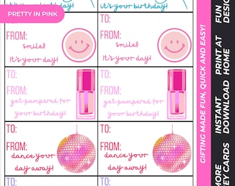 Geburtstag Geschenkanhänger - Printable (Digitaler Download)