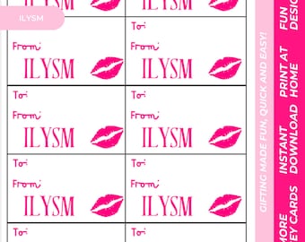 Valentinstag oder Geburtstag Geschenkanhänger - Printable (Digitaler Download)