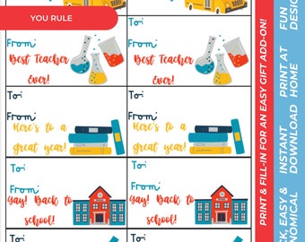 Lehrer Geschenkanhänger – zum Ausdrucken (digitaler Download)