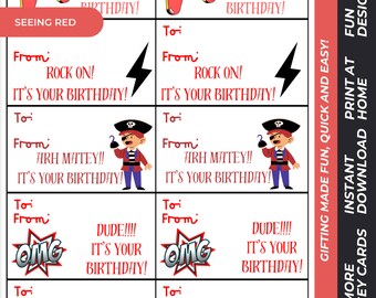 Geburtstag Geschenkanhänger - Printable (Digitaler Download)