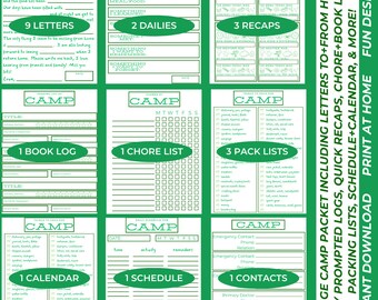 Camping Planer, Briefe, Packlisten (Instant Download)