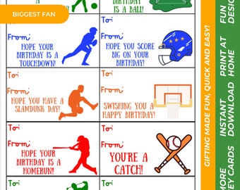 Geburtstag Geschenkanhänger – zum Ausdrucken (Digitaler Download)