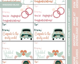 Verlobung & Hochzeit Geschenkanhänger – zum Ausdrucken (Digitaler Download)