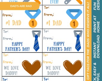 Vatertag Geschenkanhänger - Printable (Digitaler Download)