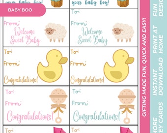 New Baby Geschenkanhänger - Printable (Digitaler Download)