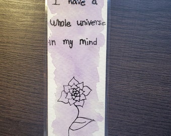 I have a whole universe in my mind laminated bookmark purple