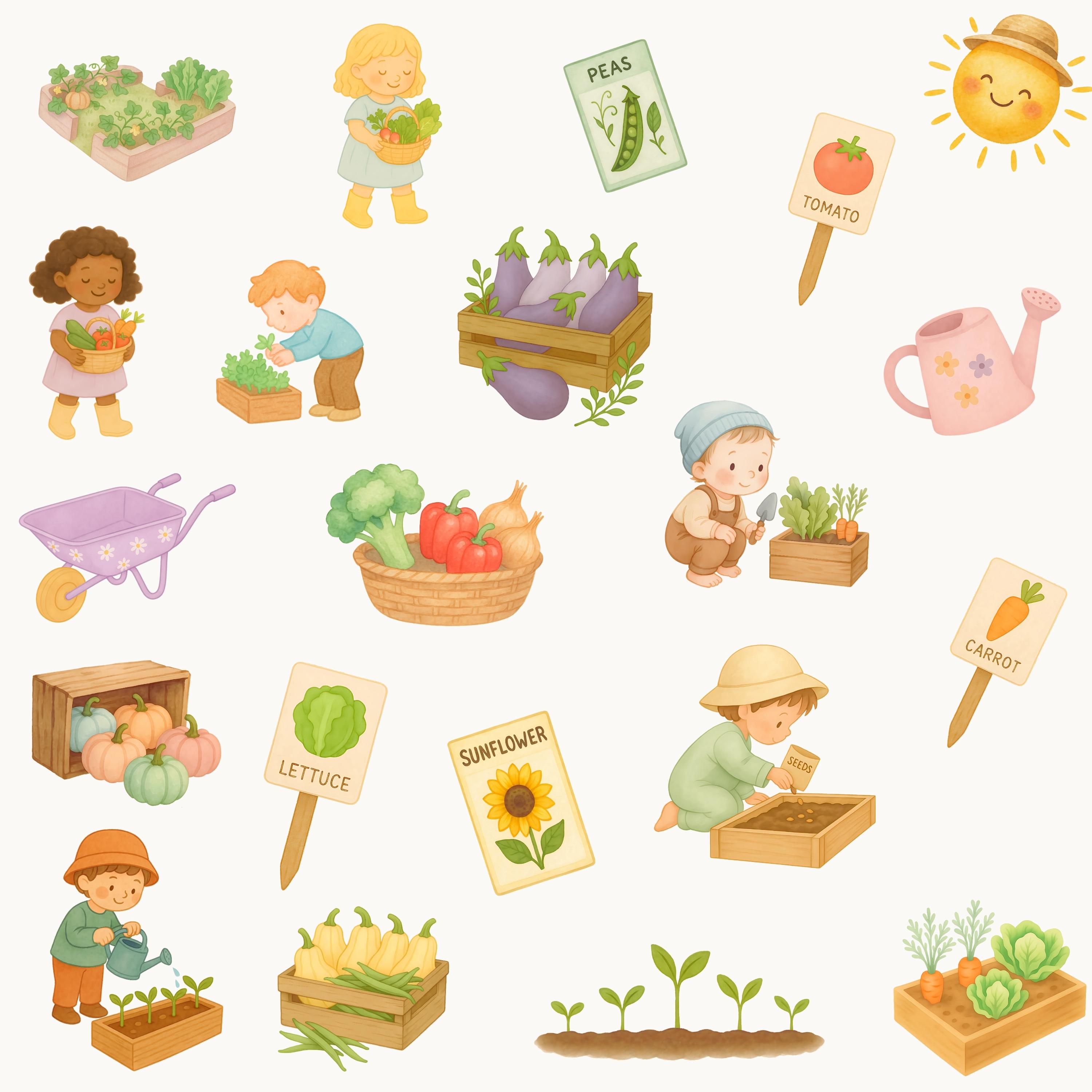 Vegetables Patch Clipart, Vegetable Gardenings PNG, Veggies Patches ...