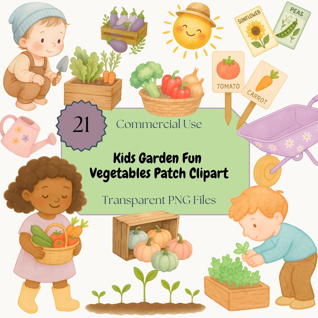 Vegetables Patch Clipart, Vegetable Gardenings PNG, Veggies Patches ...