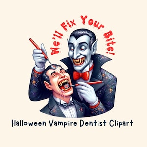 Dental Art PNG Clipart, Dentist Assistant Office Gifts, Teeth Tooth Vampire Digital Sticker, Watercolor Graphic, Instant Download File