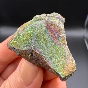 Rainbow Pyrite from Russia. Intense green sparkles! Sparkly colorful pyrite nodule specimens Crystals Minerals Rocks