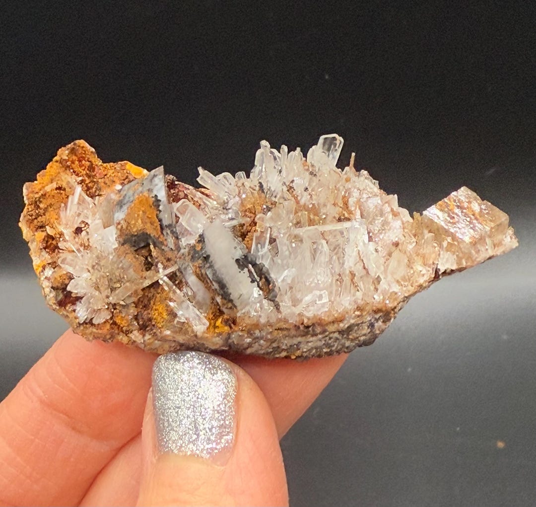 Calcite and Hemimorphite on Matrix From Mexico. Rocks Minerals Crystals ...