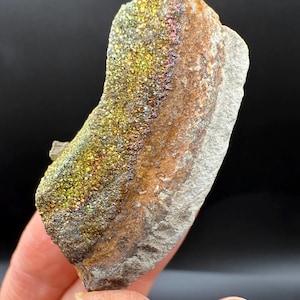 Rainbow Pyrite from Russia. Natural colorful sparkling pyrite nodule specimen.  Rocks minerals Crystals