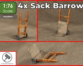 8x Sack Barrow 1:76 OO Gauge for Model Railway Industrial Scenery Diorama Hand Cart Truck