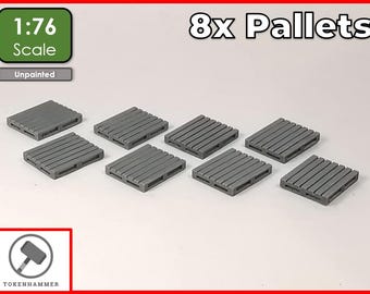 8x Pallets 1:76 OO Gauge for Model Railway Industrial Scenery Diorama