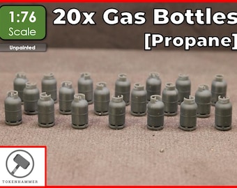 20x Gas Bottles 1:76 OO Gauge for Model Railway Industrial Scenery Diorama