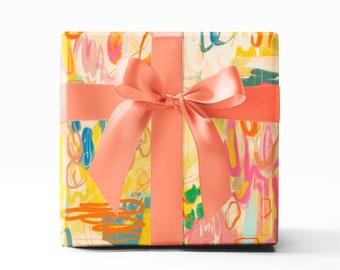 Yellow Abstract Wrapping Paper Sheet