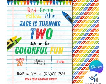 Crayon Birthday Invitation | Editable