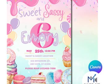 Sweet, Sassy and Six - 6th Birthday Suite - Invitation | T-Shirt