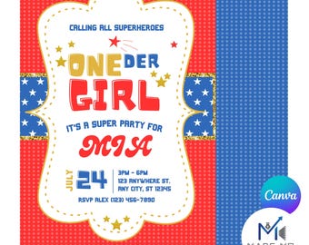 OneDer Woman 1st Birthday Invitation
