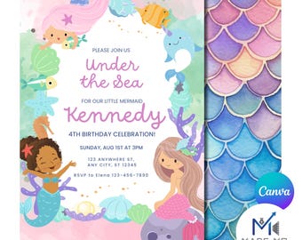 Mermaid Invite | Under The Sea Invitation
