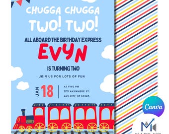 Train Birthday Invitation | Editable